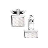 Omega White Square Rubber Cufflinks