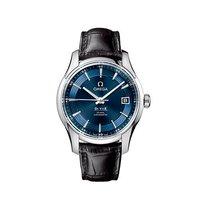Omega Gents De Ville Hour Vision Blue Dial and Black Leather Strap Watch