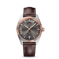 omega gents globemaster annual calendar 41mm brown leather watch