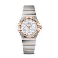 omega ladies constellation co axial master chronomater diamond set two ...