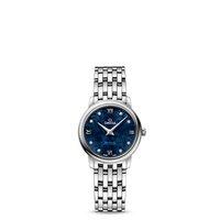 omega ladies deville prestige orbis 274mm stainless steel blue diamond ...