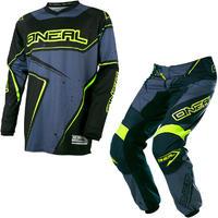 Oneal Element 2017 Racewear Motocross Jersey & Pants Black Gray Hi-Vis Kit