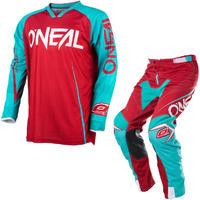 Oneal Mayhem Lite 2017 Blocker Motocross Jersey & Pants Red Blue Kit