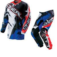 Oneal Element 2016 Shocker Black Red Blue Motocross Kit