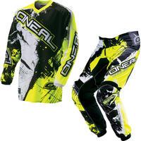 oneal element kids 2016 shocker black hi vis motocross kit