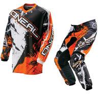 oneal element 2016 shocker black orange motocross kit