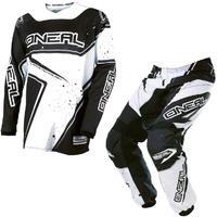 oneal element 2017 racewear motocross jersey amp pants black white kit