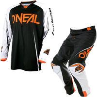 Oneal Mayhem Lite 2017 Blocker Motocross Jersey & Pants Black White Orange Kit