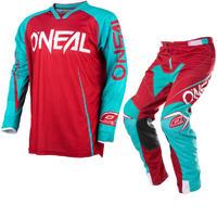 Oneal Mayhem Lite 2017 Blocker Motocross Jersey & Pants Red Blue Kit