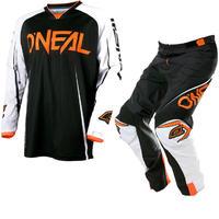 Oneal Mayhem Lite 2017 Blocker Motocross Jersey & Pants Black White Orange Kit