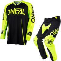 Oneal Mayhem Lite 2017 Blocker Motocross Jersey & Pants Black Hi-Vis Kit