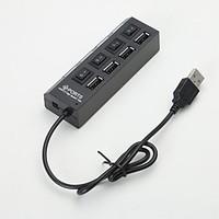 On/Off Switch LED Hub USB2.0 High Speed 4 Port Power for PC Laptop Notebook