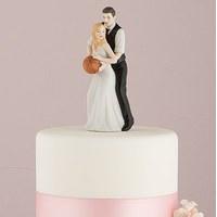One on One Basketball Bride and Groom Cake Topper - Caucasian