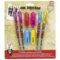 One Direction Pen Set 1d 4 Mini Highlighters & Gel Pens Stationery Set