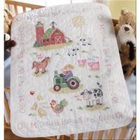 On The Farm Crib Cover Stamped Cross Stitch Kit-34X43 207983