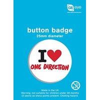 One Direction I Love Button Badge