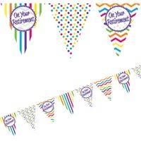 On Your Retirement Paper Party Flag Bunting