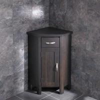 One Door Space saving Ohio Corner Wenge Oak Bathroom Cabinet