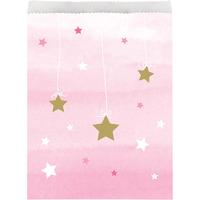 One Little Star Pink Paper Party Bags