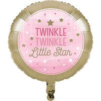 One Little Star Pink Twinkle Helium Balloon