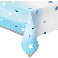 One Little Star Blue Plastic Party Table Cover