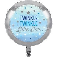 One Little Star Blue Twinkle Helium Balloon