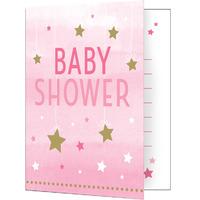 One Little Star Pink Baby Shower Invitations
