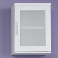 Onix Bathroom Wall Mounted Cabinet In White And Glass Fronts