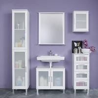 Onix Bathroom Furniture Set In White And Glass Fronts