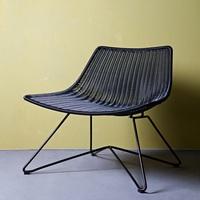 ontario modern lounge chair in black with steel frame