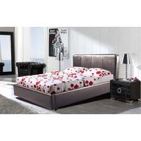 one drawer dark brown double size bed