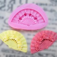 one hole fan silicone mold fondant molds sugar craft tools resin flowe ...