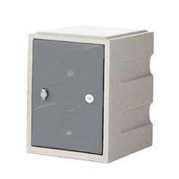 ONE DOOR MINI PLASTIC LOCKER STD GREY BODY - GREY DOOR