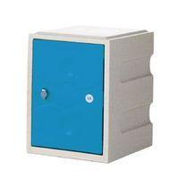 ONE DOOR MINI PLASTIC LOCKER STD GREY BODY - BLUE DOOR