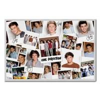 One Direction Polaroids Poster Silver Framed - 96.5 x 66 cms (Approx 38 x 26 inches)