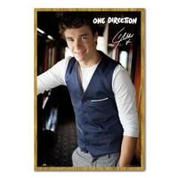 One Direction Liam Portrait Poster Oak Framed - 96.5 x 66 cms (Approx 38 x 26 inches)