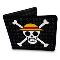 One Piece Skull Luffy Wallet Purse Black 9.5x11cm