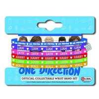 One Direction Set Of 6 Gummy Bands: Multi-colour