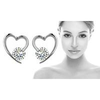 one carat brilliant cut clear simulated sapphire earrings