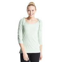 one earth womens holly stripe hooded t shirt light green light green