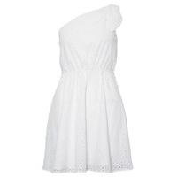 one shoulder cotton poplin dress