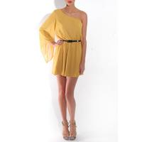 One Sleeve Belted Dress