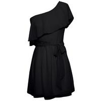 One Shoulder Chiffon Ruffle Dress