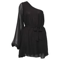 one sleeve chiffon dress