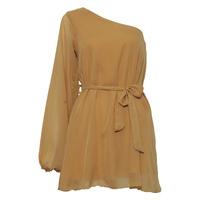 one sleeve chiffon dress