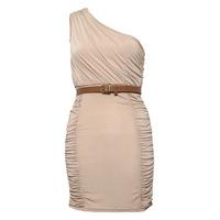 One Shoulder Ruched Bodycon Dress