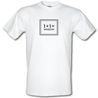 One Plus One Equals Window male t-shirt.