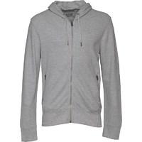 onfire mens zip through waffle hoody grey marl