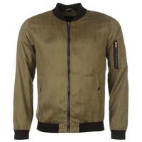 only and sons faux suede bomber jacket