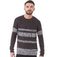 only sons mens wide stripe knit raven